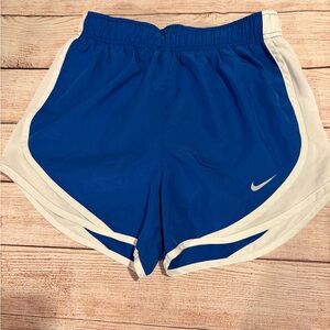 Nike Women's Blue and White Athletic Shorts